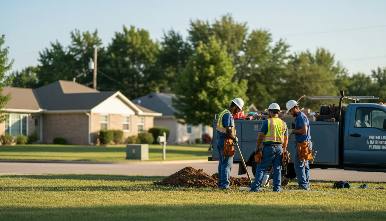 Residential water line and bathroom plumbing service in New Blaine, AR